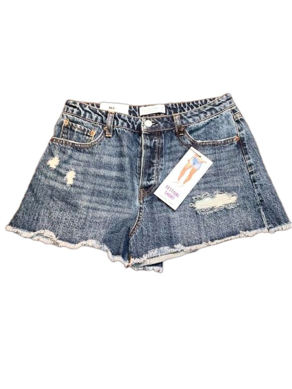 VANILLA STAR “Festival Short” Blue Jean High Rise Boyfriend Shorts Size 9, NWT!